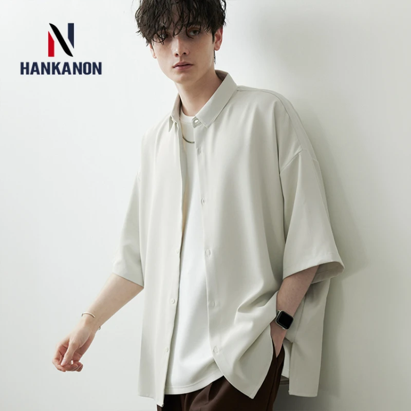 Unisex, New in 2024, Oversized Short-sleeved Shirt, Casual Loose Solid Color Men's Shirt Jacket. 8 Colors Korean Style.