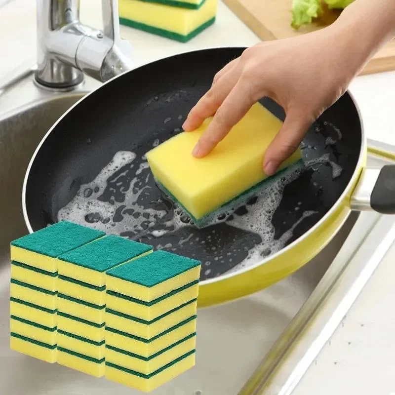 Double-sided Dishwashing Sponge Highly Absorbent Kitchen Pot Dishes Cleaning Sponges Wipe Household Cleaning Brush Wholesale