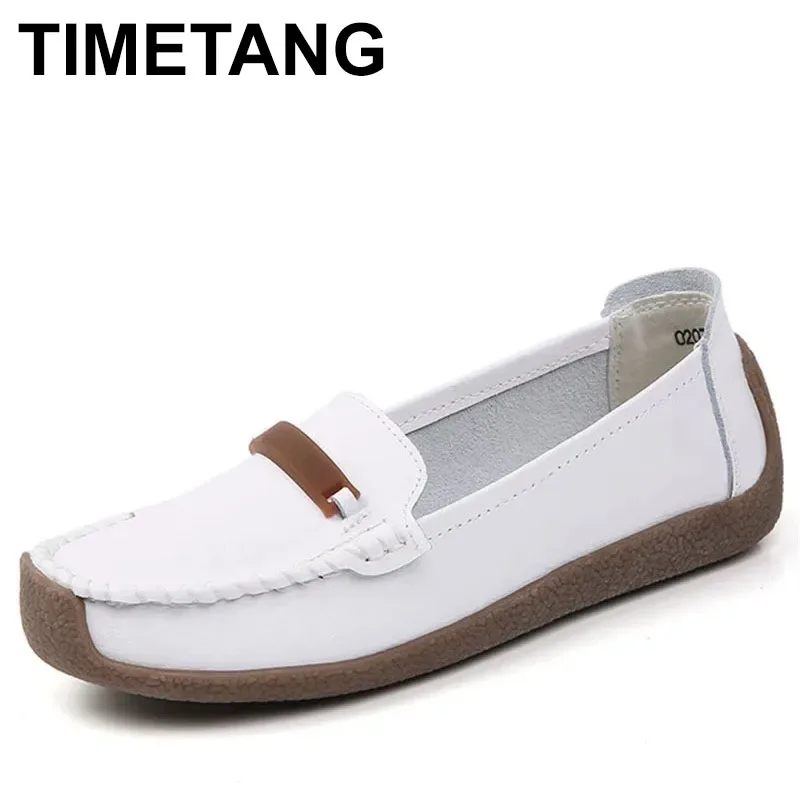 

Весна 202, женские балетки из натуральной кожи, повседневная обувь, женские туфли без шнуровки с круглым носком, женские лоферы, балетки