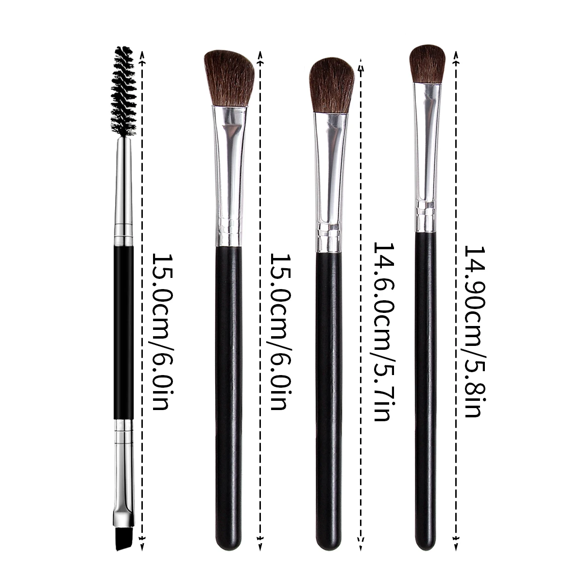 مجموعة فرش مكياج للعين ذات شعيرات ناعمة مكونة من 5 قطع، فرشاة ظلال عيون احترافية، فرشاة حواجب برأسين، فرشاة رموش، محمولة