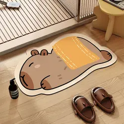 bathroom dirt-resistant and non-slip diatom mud floor mat, bathroom quick-drying and easy-to-take-care floor mat