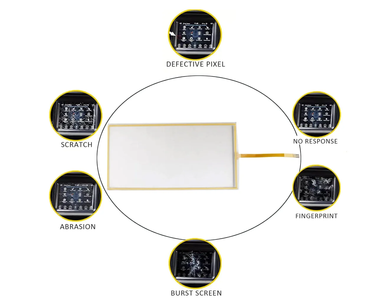 1/5/10 Pcs 7 INCH OEM Touch Screen for Chevrolet GMC MYLINK Onix Aveo Spark Prism Trax 2014-2016Y LA070WV1-TD05 Replacement