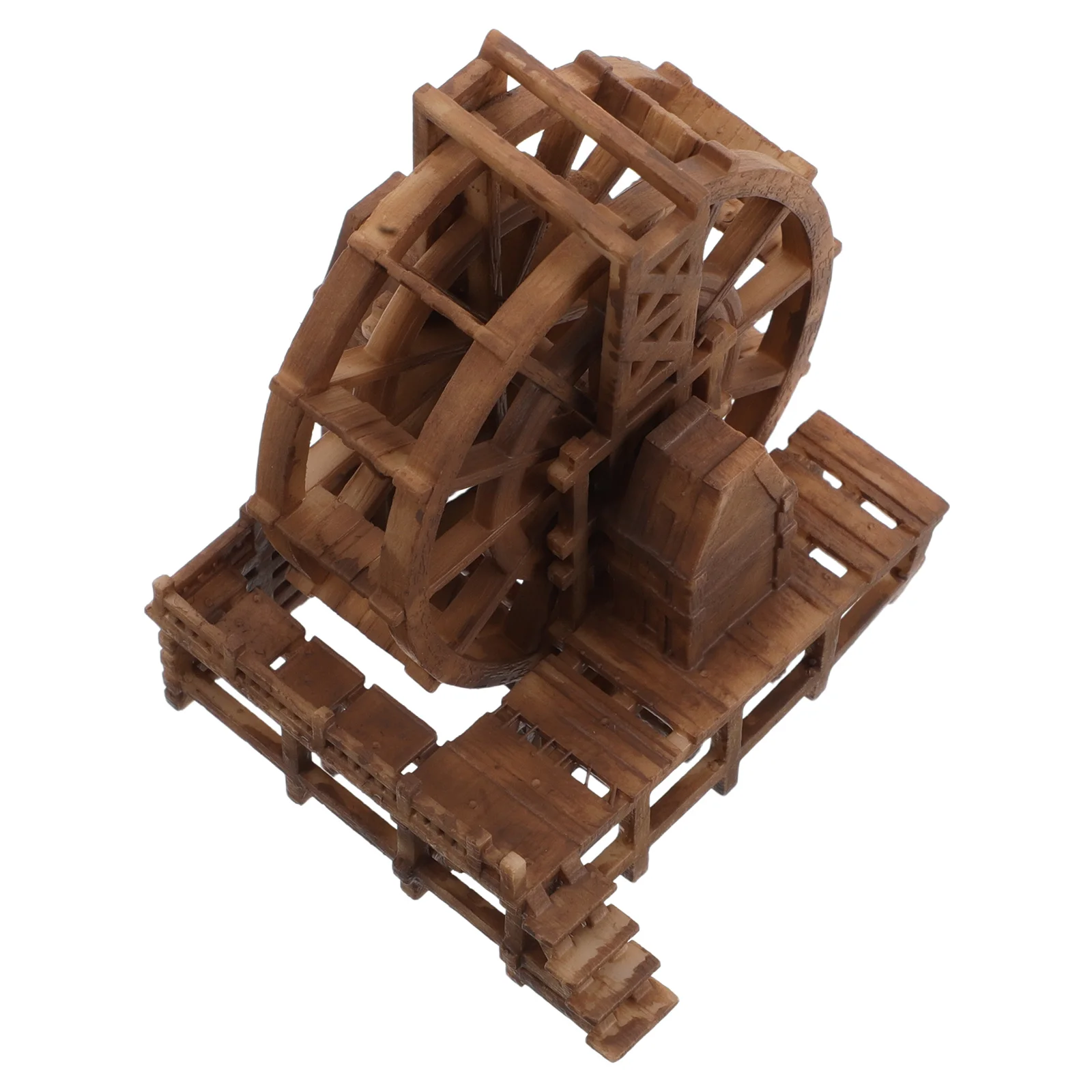 

Resin Waterwheel Bonsai Mini Aquarium Fish Tank Decor Zen Garden Pavilion Water Movement Accessory Portable Water