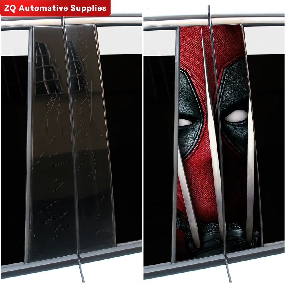 Pegatinas de héroe de Anime para coche, decoración de columna central de coche, pilar B, cubierta de arañazos, protector solar impermeable, calcomanías de vinilo, accesorios