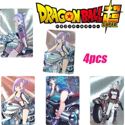 4 pz/set Dragon Ball personaggi Anime Bulma fai da te abbronzante carta Flash fatta in casa giocattoli collezione carta regalo di compleanno di natale