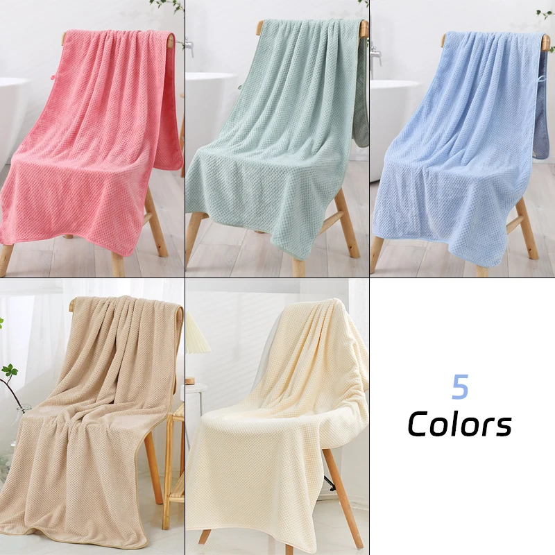 Coral Velvet Bath Towel Absorbs Water Quick Dry Beach Towel for Hotel Home Beauty Salon Water Absorption Thickening Soft