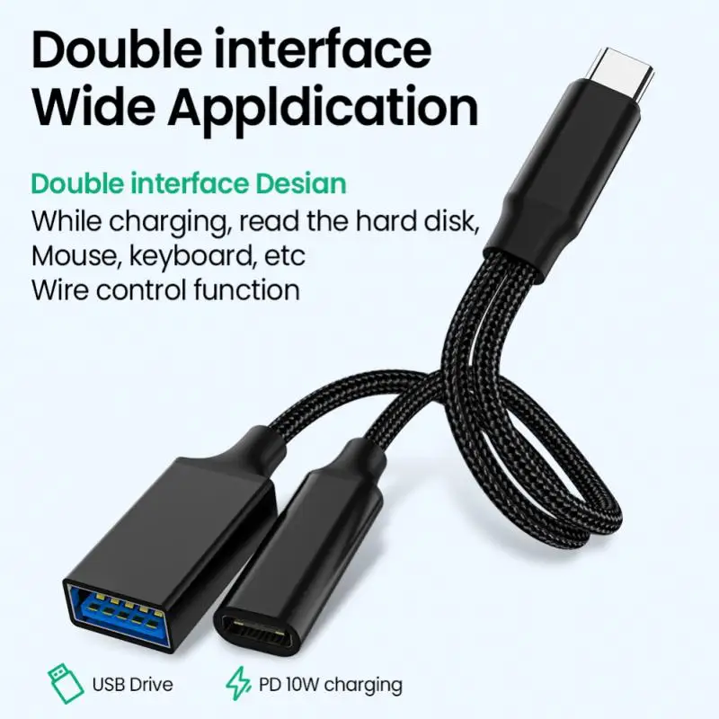 RYRA 2 In 1 USB C OTG Kabel Adapter Eine Für Zwei Typ-c Zu USB Mit PD Lade port Für Samsung Huawei Xiaomi Laptop Tablet