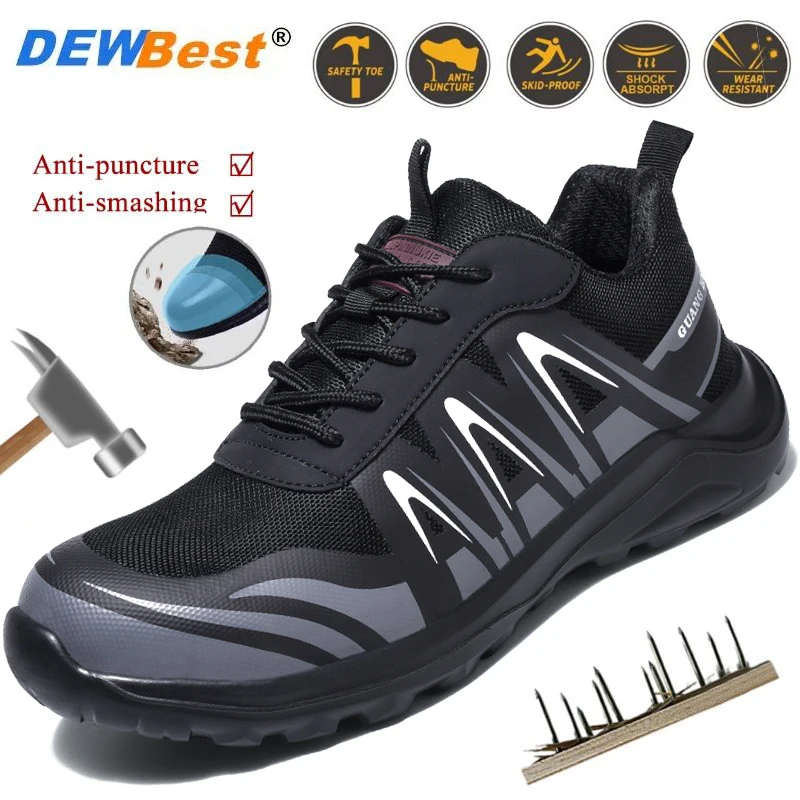 

Men's and women's protective anti-smash anti-puncture anti-static steel head anti-odor lightweight construction site work shoes