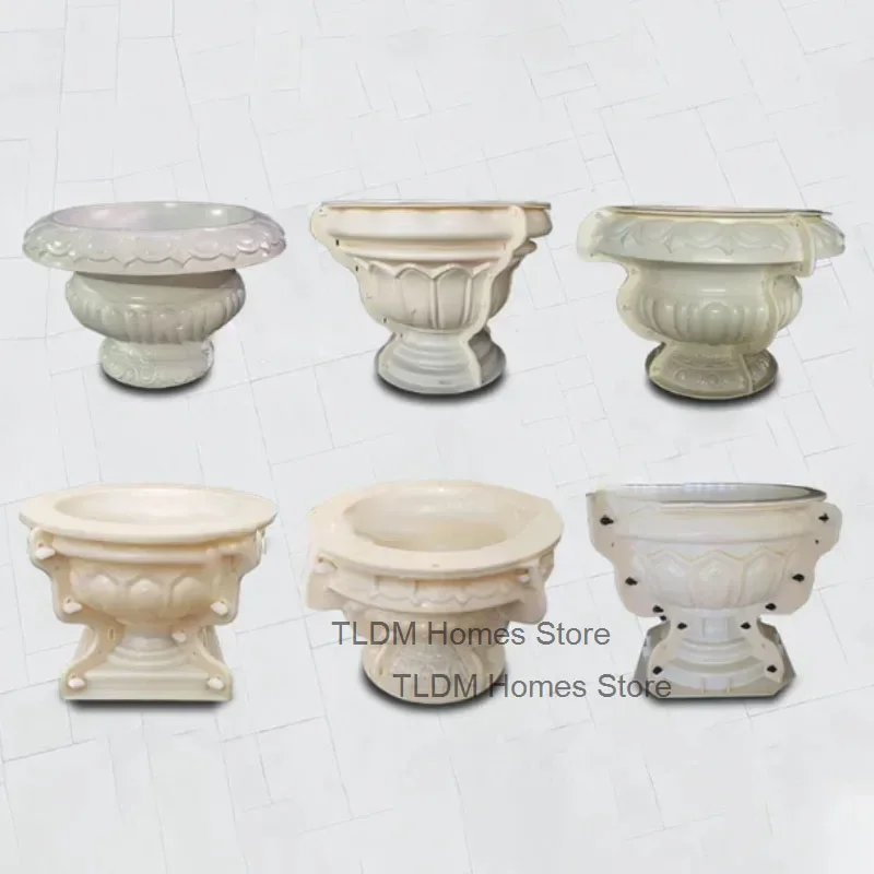 

Roman European Garden Building Flower Pot Cement Mold Home Gardening Fence DIY Round Garden Vase Flower Pot Concrete Mold