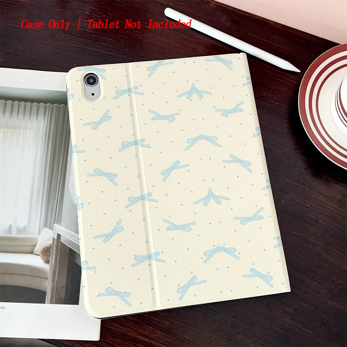 

2025 Blue Bow Cute Pattern Print - Suitable for multiple Apple tablet cases of iPad/iPad pro/iPad air/iPad mini