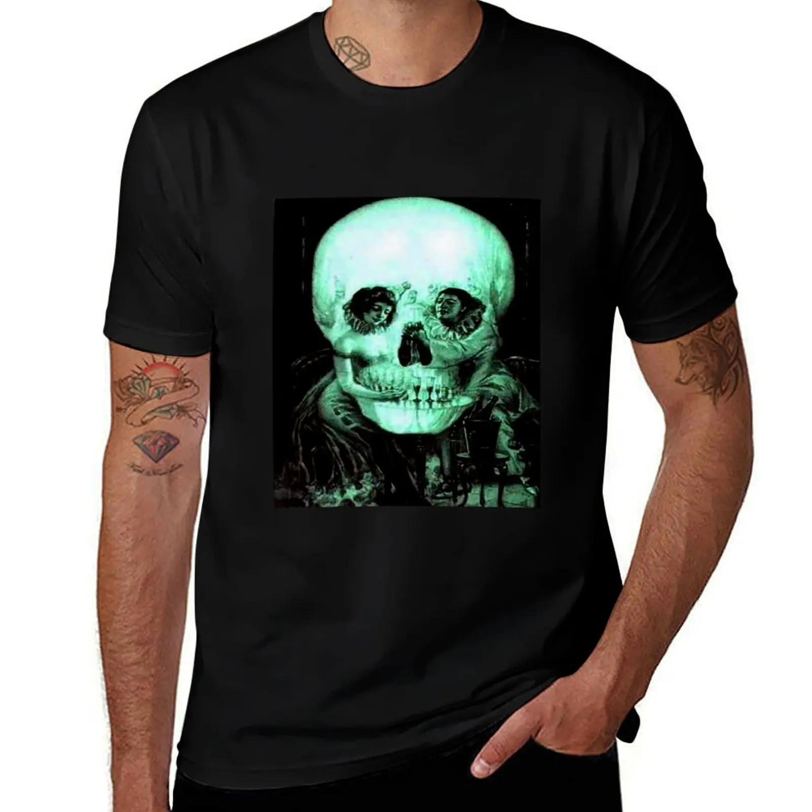 

Skull optical illusion by Salvador Dali - Now step away from the computer T-Shirt Casual Soft Cotton Short Sleeve Tee