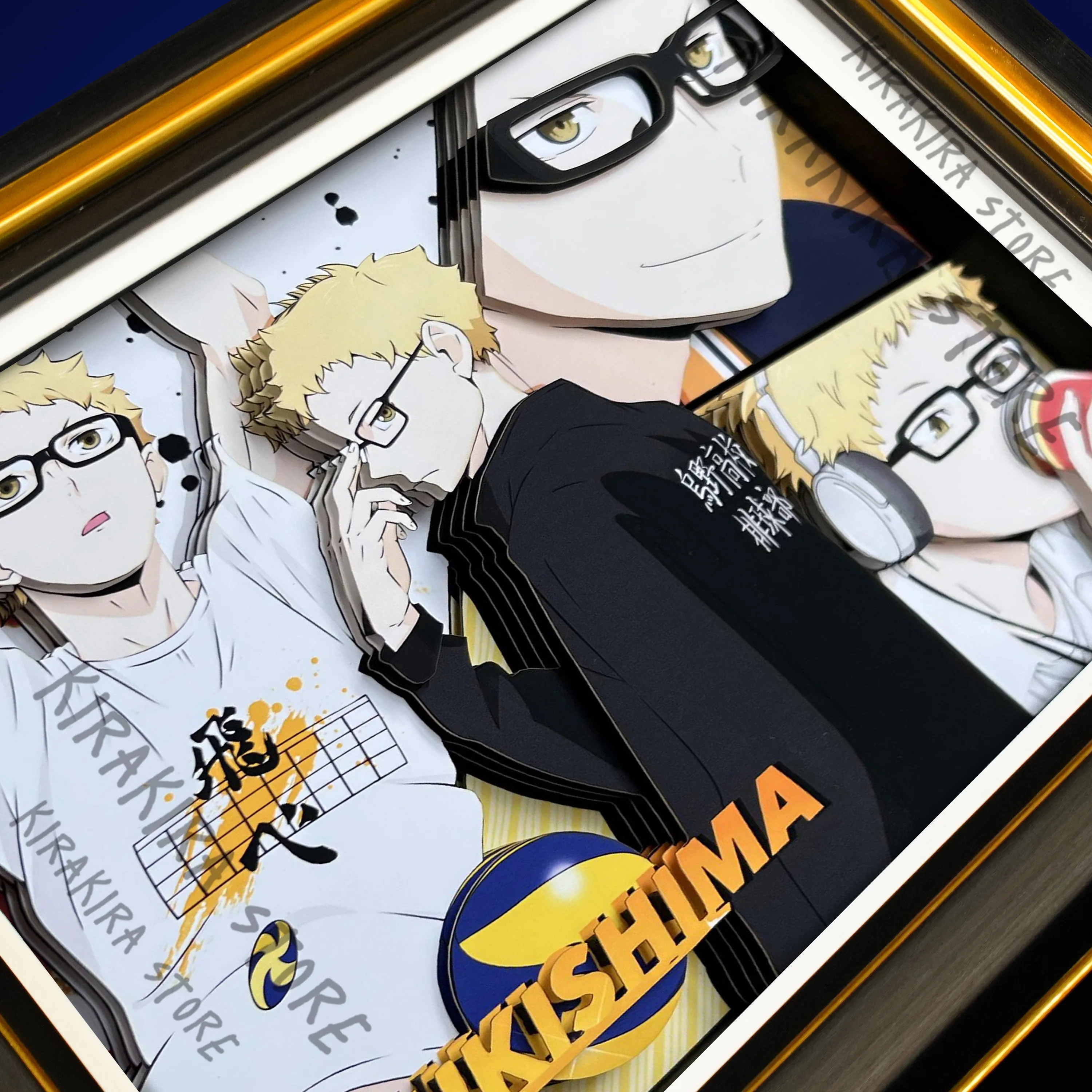 

Haikyuu!! Kei Tsukishima Cosplay Mascot Photo Frames​ Stereograph Hang Paintings Figurine Model Kit Handcraft Birthday Present