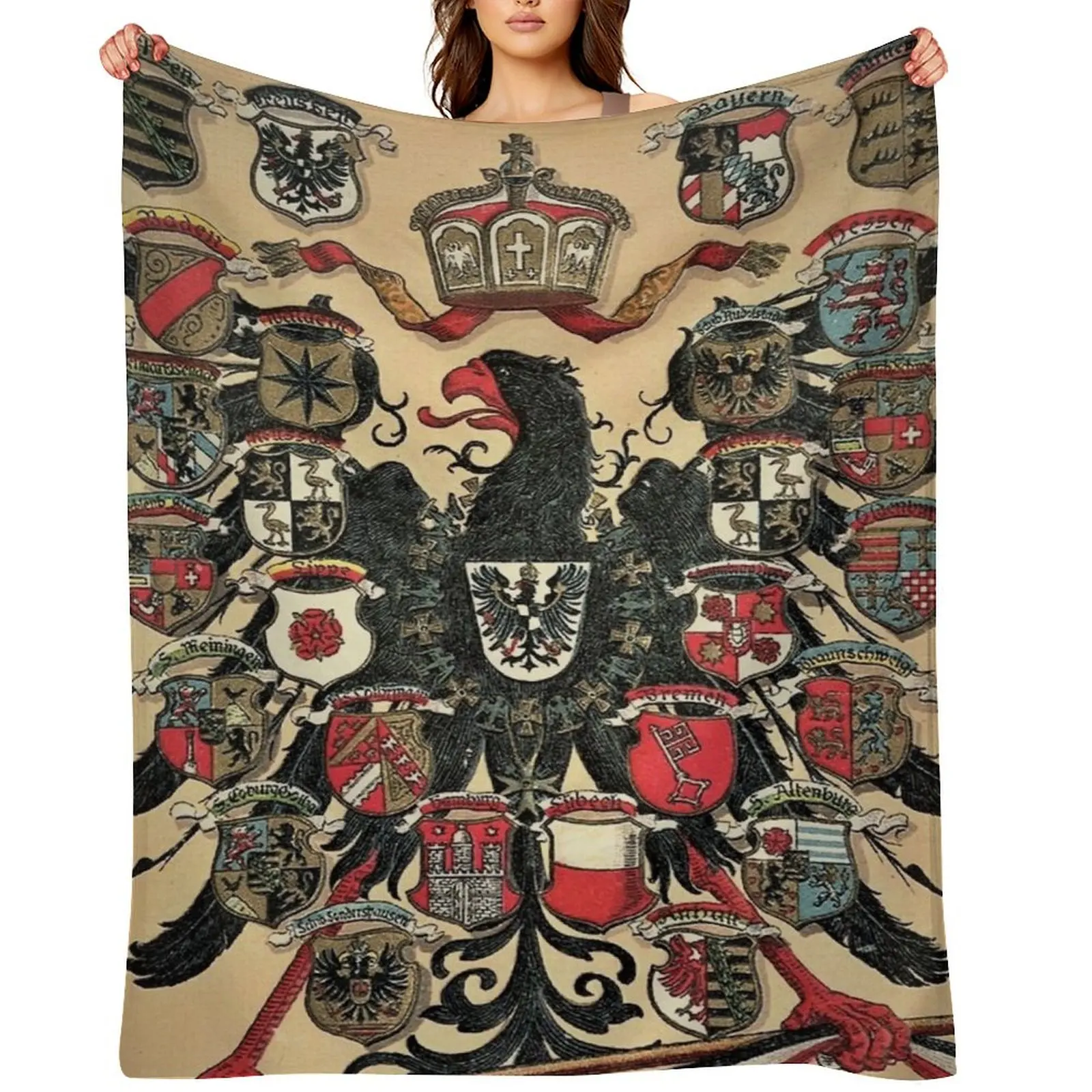 

Kaiser Reich 1871 Coat of Arms Throw Blanket Beautifuls manga Warm decorative Blankets