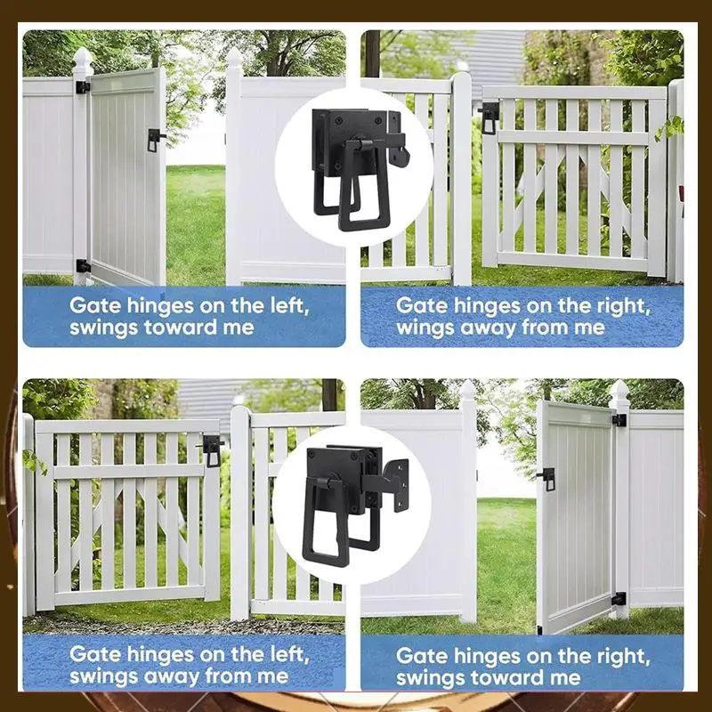 

Heavy Duty Gate Latch, Double Side Gate Latches, Matte Black Fence Latch, Garden Door Latch, Pool Gate Latch-T88C