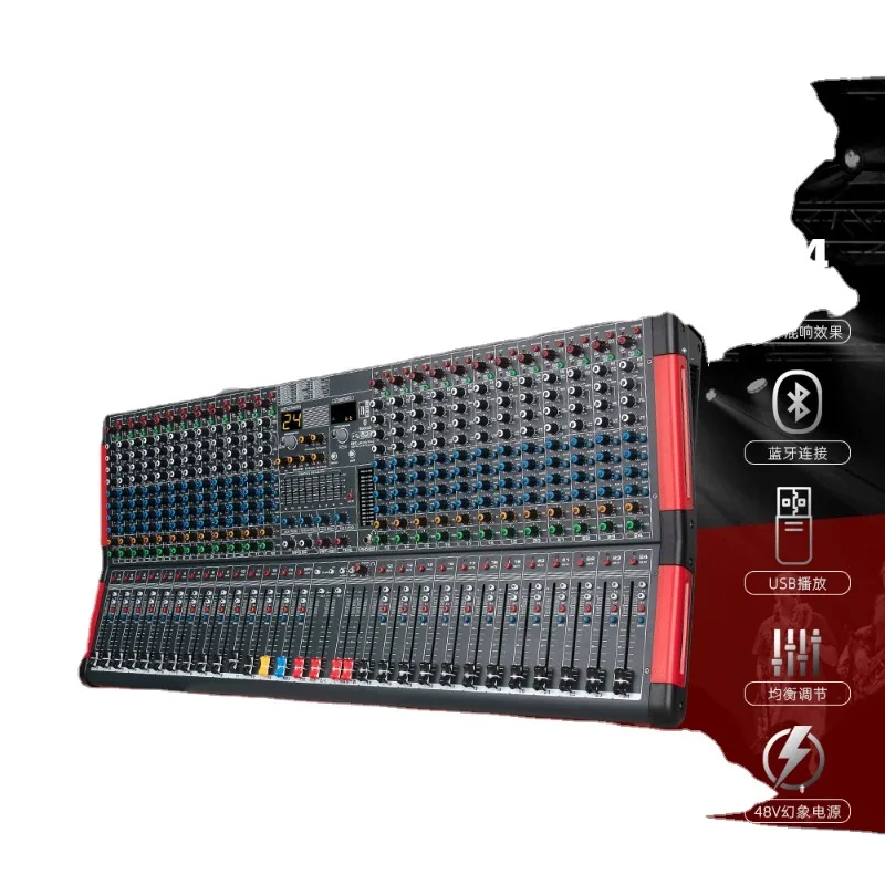 24-Channel Dedicated Multifunctional Mixer Hot Sale 24 Digital Reverb Stage Performance Big Audio Sound Card