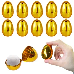 36 Pcs Golden Easter Eggs, 3.1 Inch Plastic Empty Easter Egg Decorating Kit Basket Stuffers, Party Yard Game Prizes Supplies