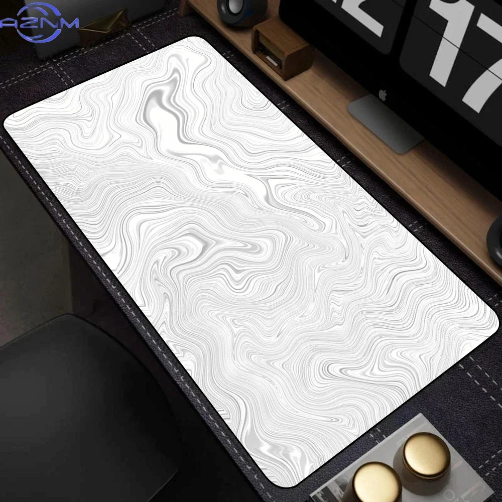 Large Black and White Art Mouse Pad Pc Gamer Mousepad Mat White Desk Mat Strata Liquid Mausepad Computer Keyboard Big Table Mat