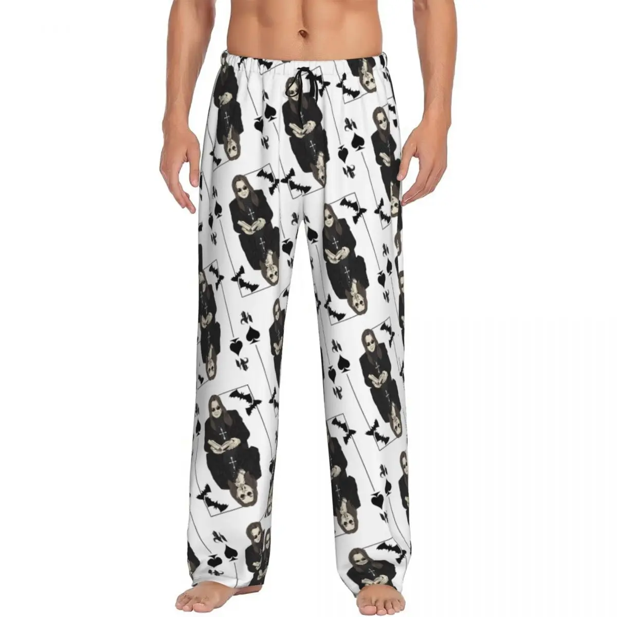 

Custom Printed Men's Ozzy Osbourne Pajama Pants Prince Of Darkness Sleepwear Sleep Lounge Bottoms with Pockets