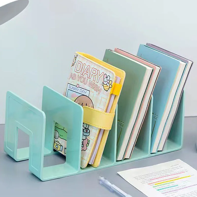 

Bookend Simple 4 Grid Multi-Purpose Bookend Book Storage Stand Organizer Holder Desk Bookshelf For Office Book Cd Magazine File