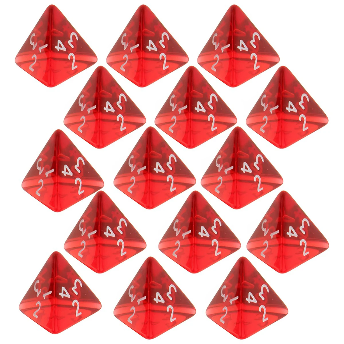 Multi-Sided Polyhedral Dice Set, D4, D & D, TRPG Game, colorido copo de acrílico, vermelho, 15 Gem