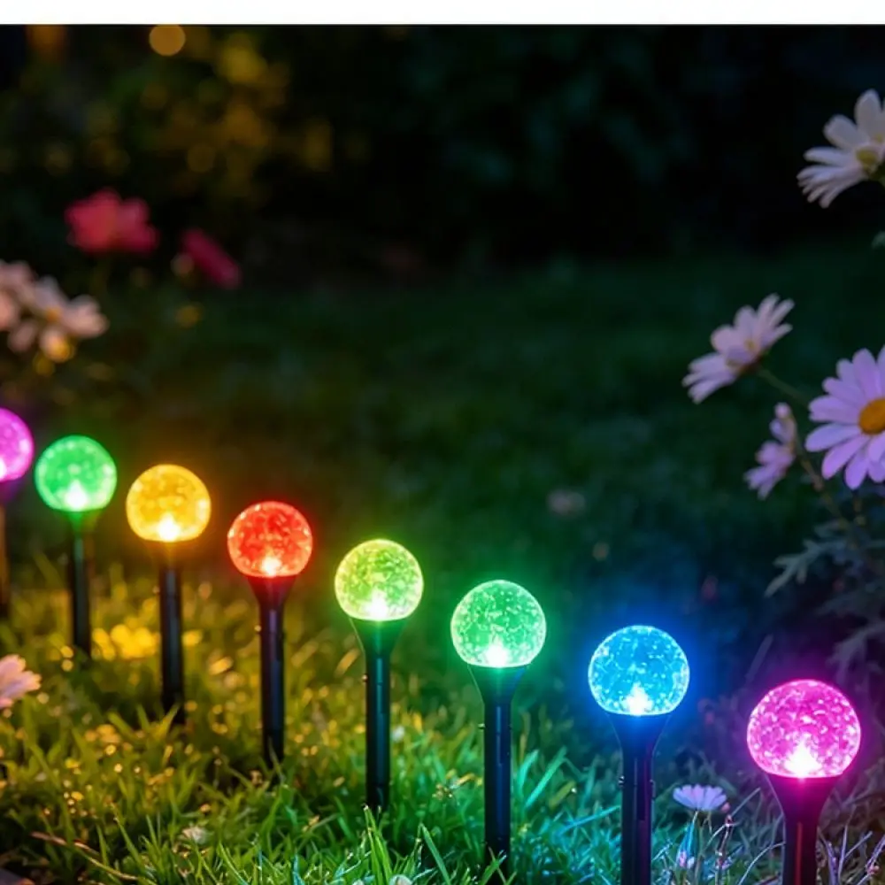 LED Solar Bubble Globe Light String Waterproof Garden Decoration Lamp For Backyard Landscape Path Pathway Holiday Decor
