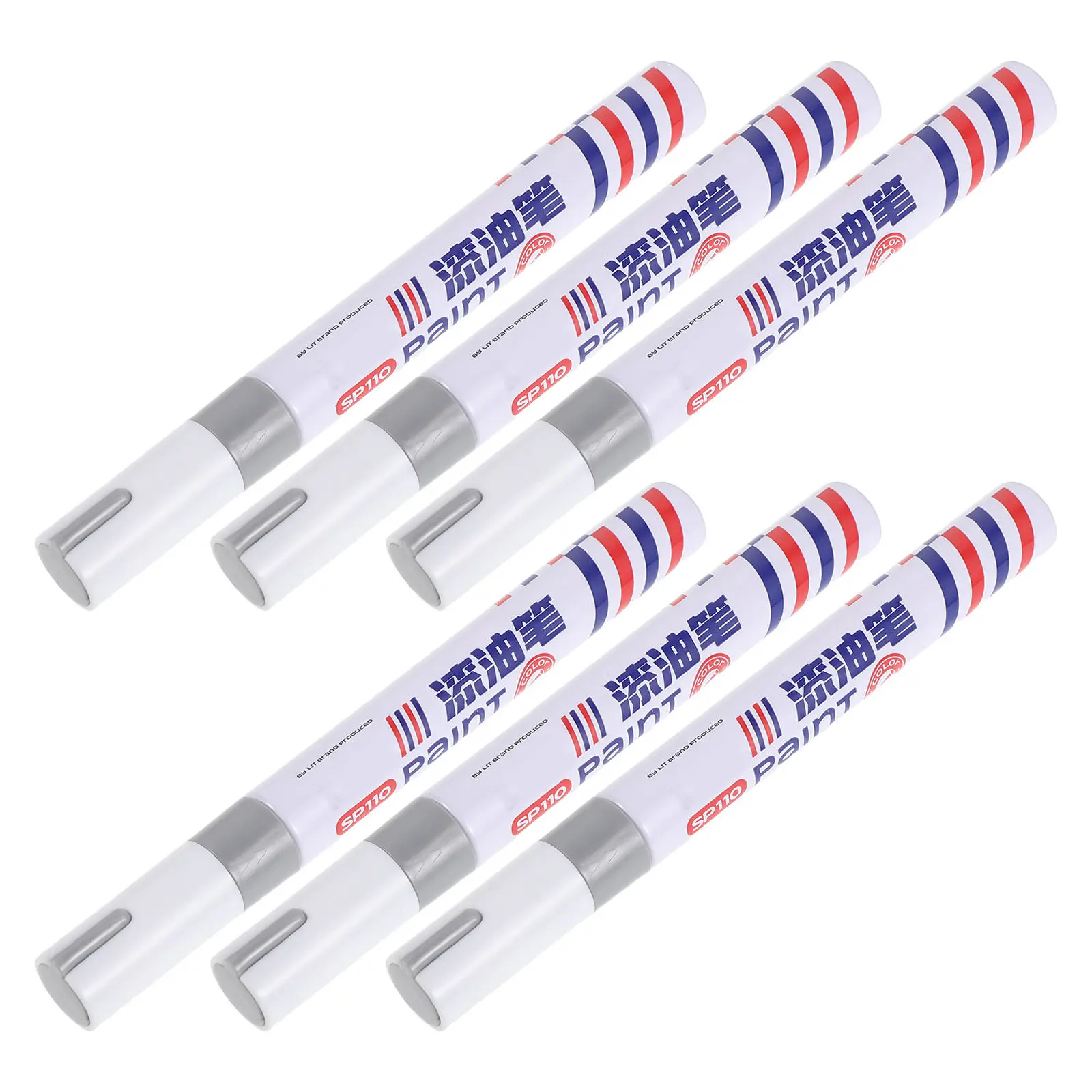 6Pcs Quick Dry Waterproof Paint Pens Tombstone Repair Marker Pen Oil Based Silver Paint Marker for Stone Headstone Restoration