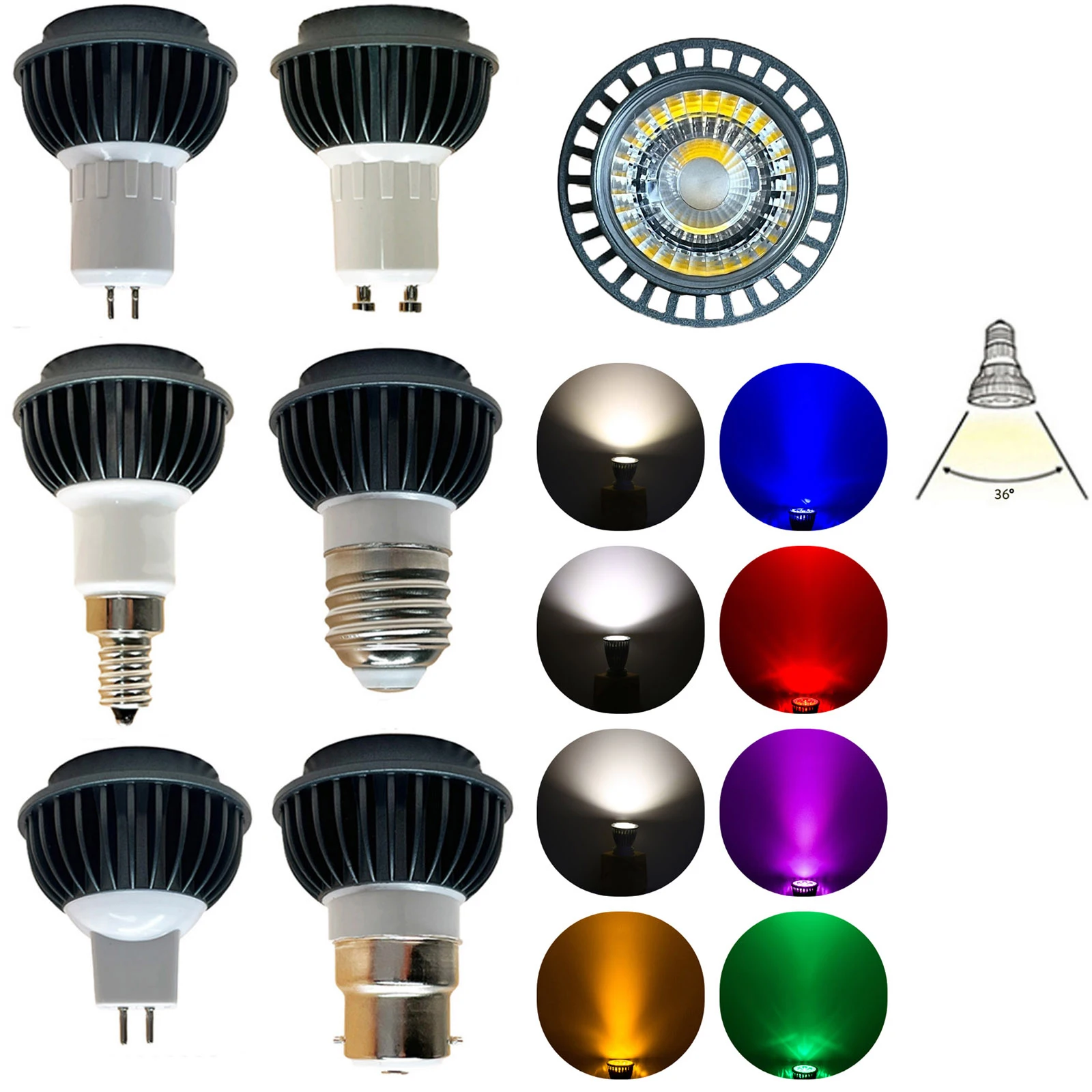 

Dimmable LED Spotlight 9W GU10 MR16 GU5.3 E27 Bulbs Decorative Light For Bedroom Home Decoration DC 12V 24V Cob 4000K 6000K