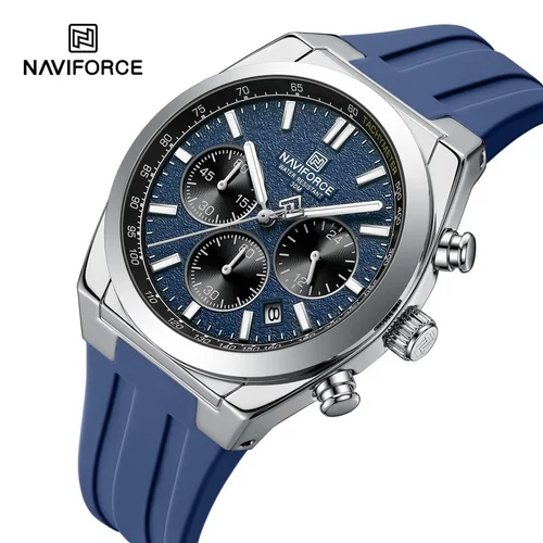 Imagen 2 del producto NAVIFORCE 8080 reloj de cuarzo a la moda para hombre, luz nocturna, calendario resistente al agua, cronógrafo, reloj deportivo informal para hombre, reloj para hombre