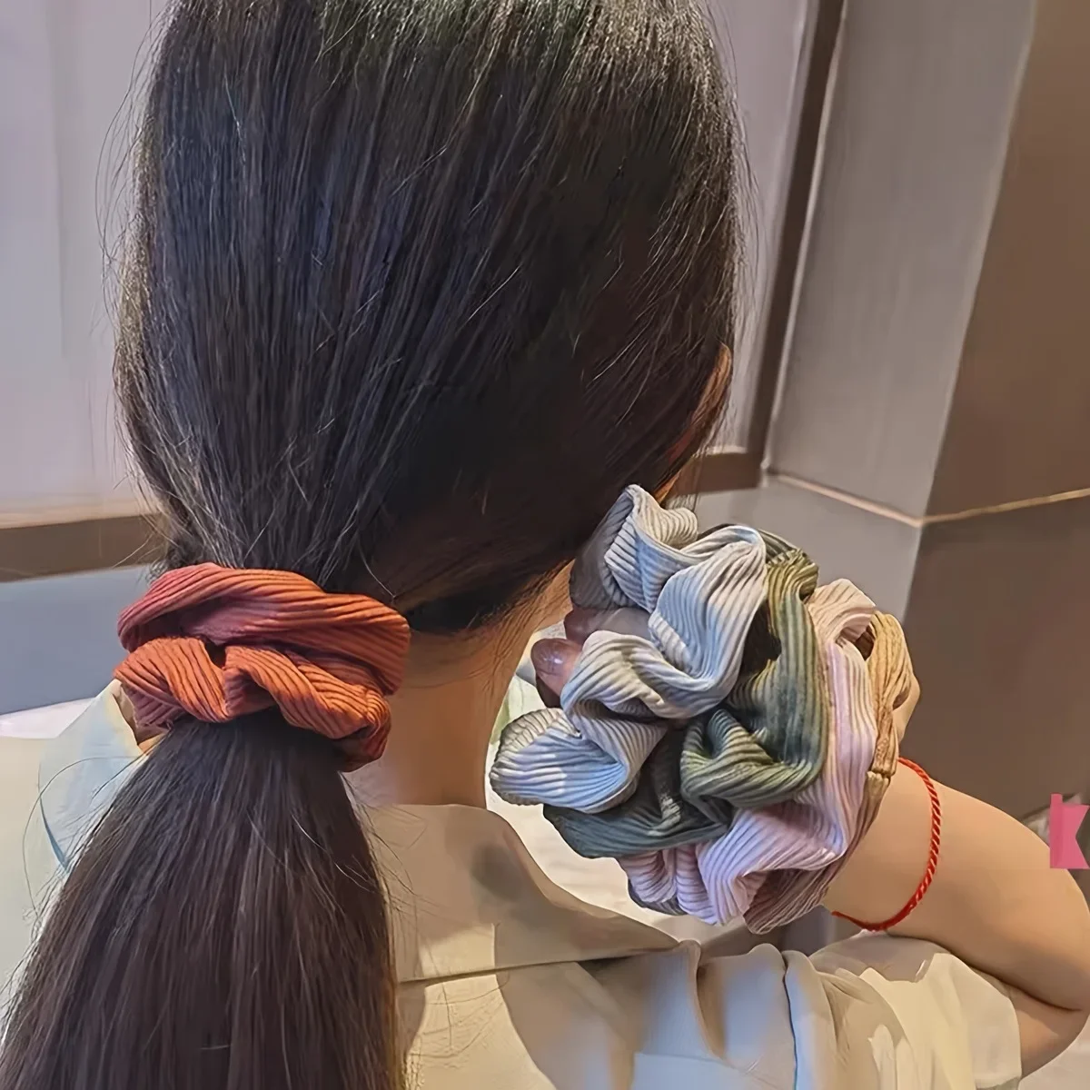 Solid Morandi Knitted Scrunchie Women Hair Band Ins Style Hair Tie Vintage Hairs Accessory Girls Ponytail Hairs Decor