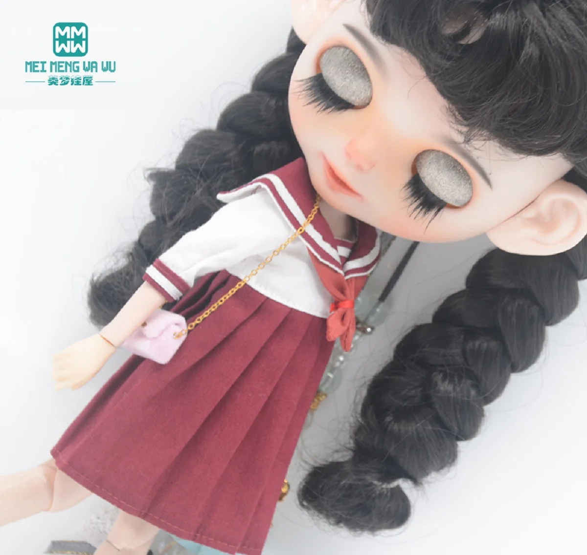 

Fits 28cm Blyth Azone OB23 OB24 Doll Accessories Dress Navy Dress Gift for Girls