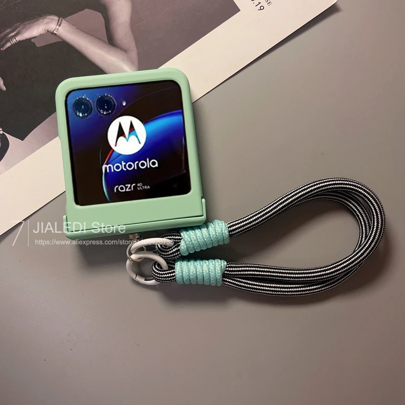 Simple Strap Solid Color Hinger Phone case For Motorola Razr 40 50 Ultra Moto Razr40+ Plus 2024 Cover