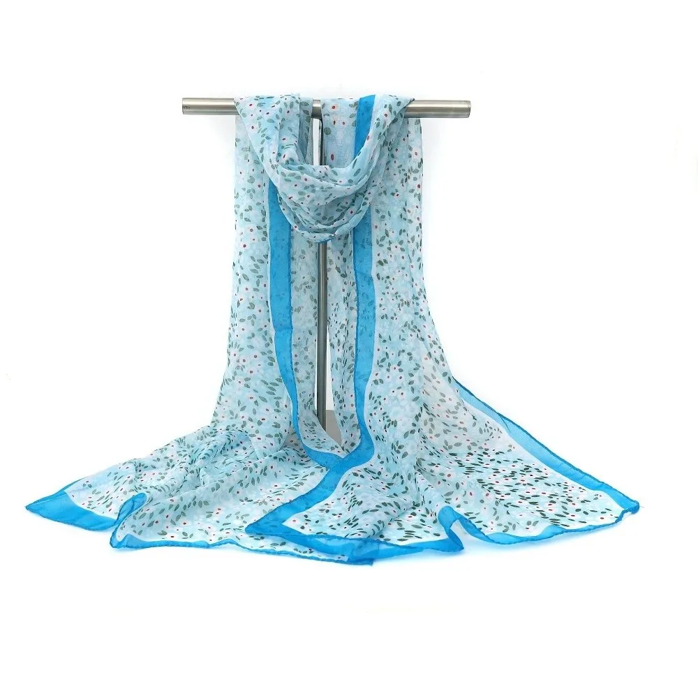 

New Floral Print Chiffon Scarf Long Protection Shawl Silk Thin Soft Wrap Hijab Summer