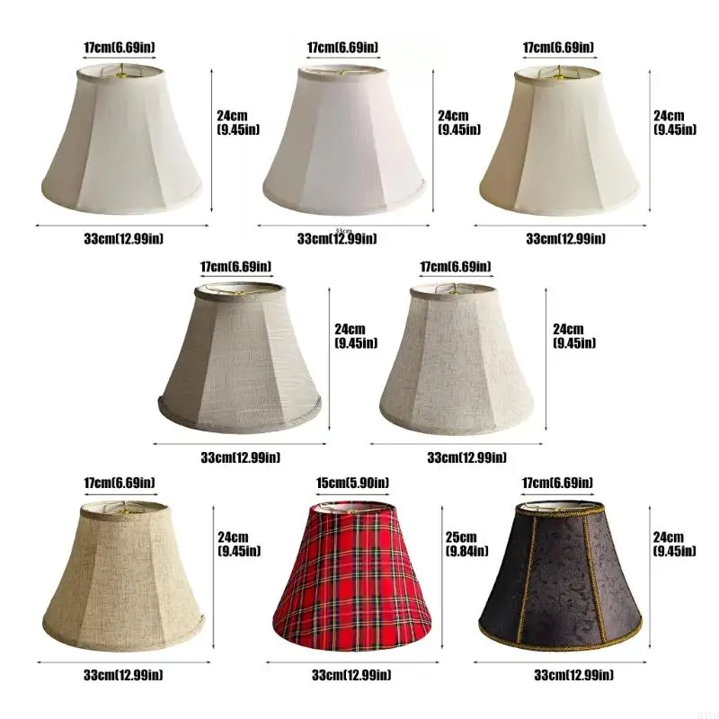 Fabric Lamp Shade with Iron Support Construction, Light-Filtering Cover, and Tool-Free Folding Frame for Softer M4YD