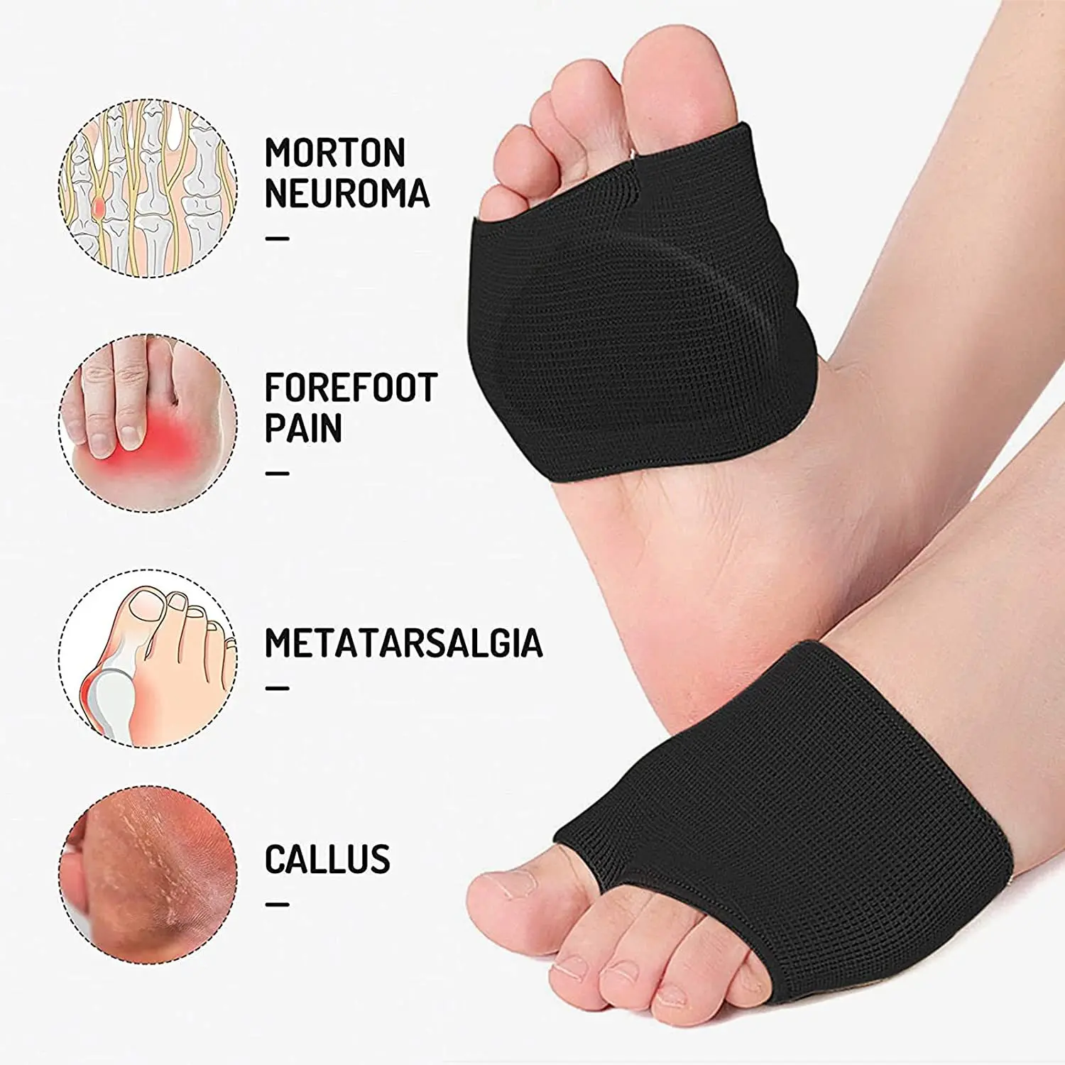 

Forefoot Socks Insole bunion Orthotics hallux Valgus Silicone Metatarsal Pads Toe Separator Pain Relief Corrector Foot Care Tool