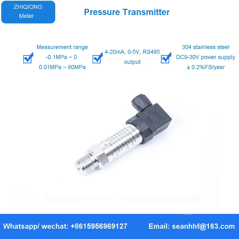 

0-0.2-60Mpa Silicon Pressure Transmitter Pressure Transducer G1/4 4-20mA output