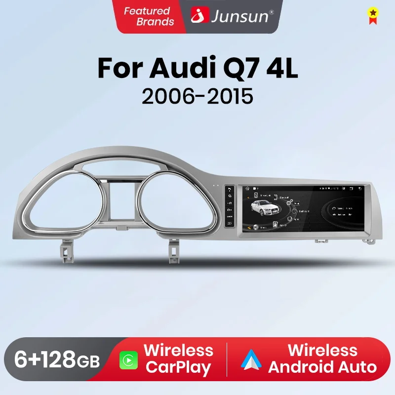 Junsun Android 11 10.25 Inch Wireless CarPlay Car Radio Multimedia For Audi Q7 2006~2015 DSP Andorid Auto GPS Stereo autoradio