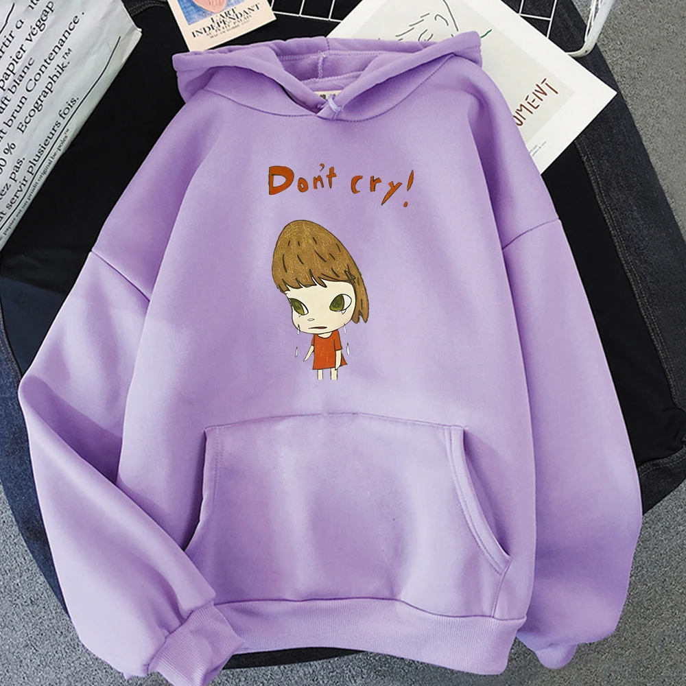 Yoshitomo-sudaderas con capucha con estampado de letras para niñas, ropa con estampado de cómic de dibujos animados, Harajuku, estética