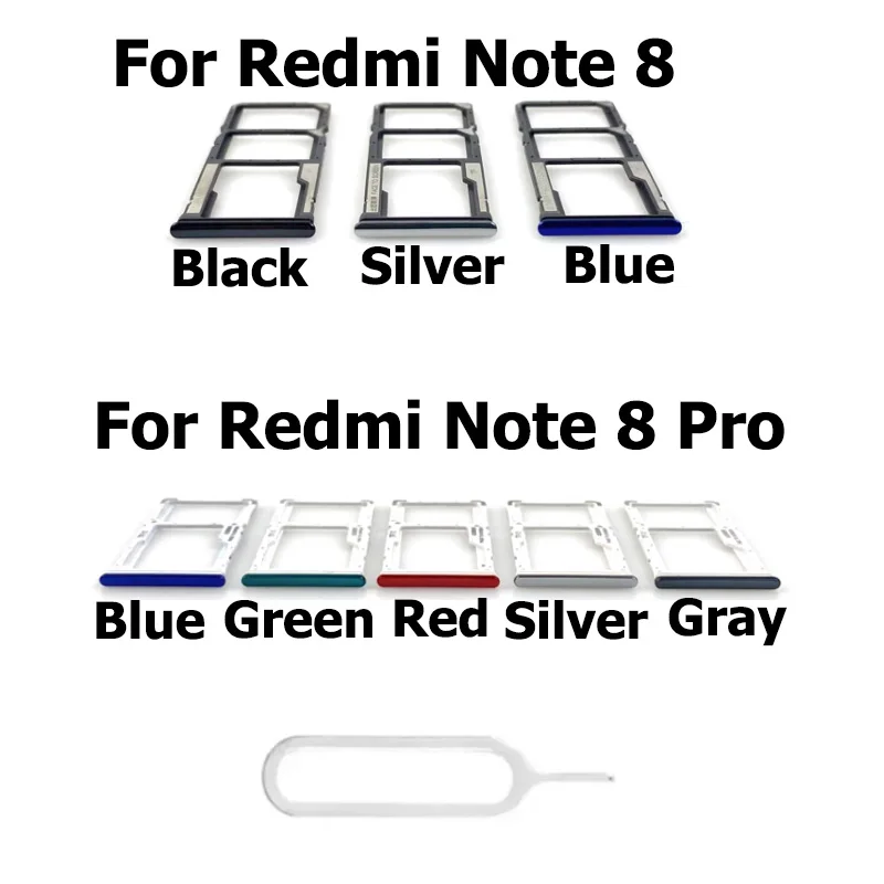 

Sim Tray Holder For Xiaomi Redmi Note 8 Pro SD Card Tray Slot Holder Adapter Socket Repair Parts