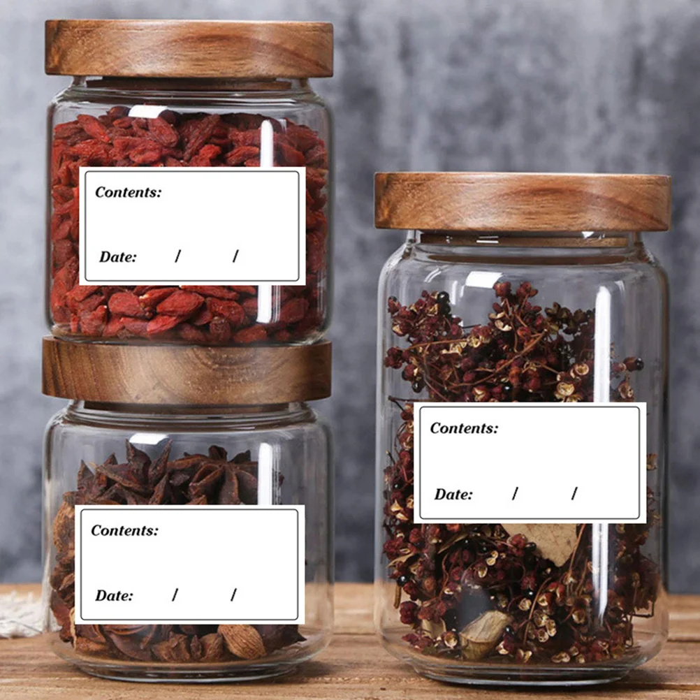 

200 Pcs Food Date Stickers Labels PVC Self Adhesive for Freezer Storage Waterproof Removable Fridge Container Tags