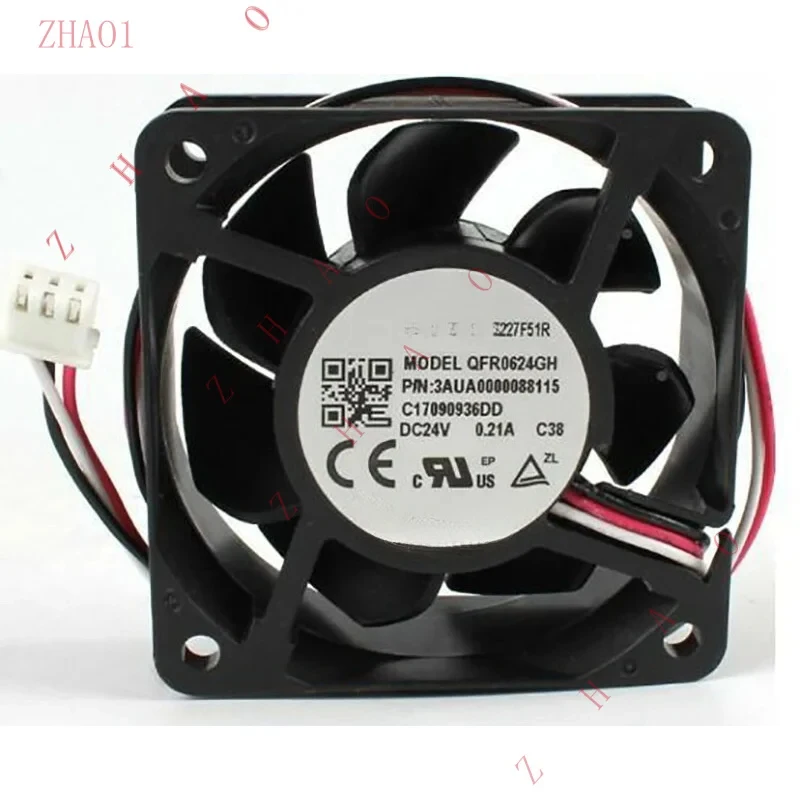 Z   1PC for DC 24V 0.21A 60*60*25MM 3AUA0000088115 Inverter Fan  QFR0624GH Cooling Fan