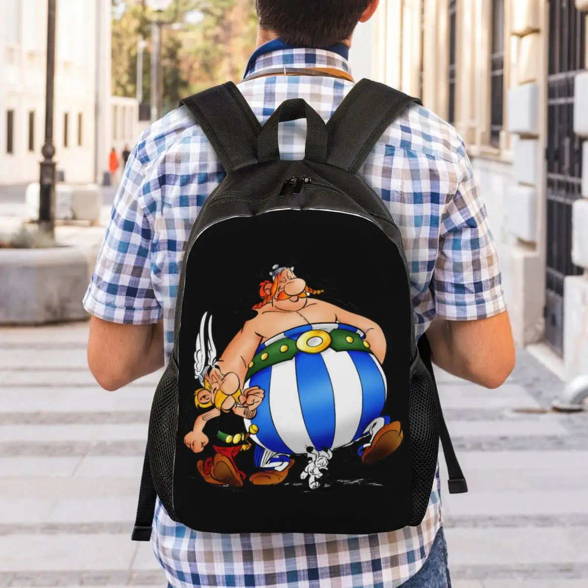 Mochila personalizada de Obelixs para hombre y mujer, bolsa informal para la escuela, universidad, Asterixs, perro de dibujos animados, Dogmatix