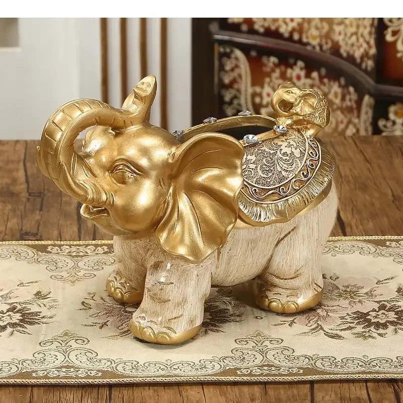 Elephant Resin Tissue Box Napkin Paper Towel Holder Home Desktop Napkin Toilet Paper Box Shelves Storage Container Decoration