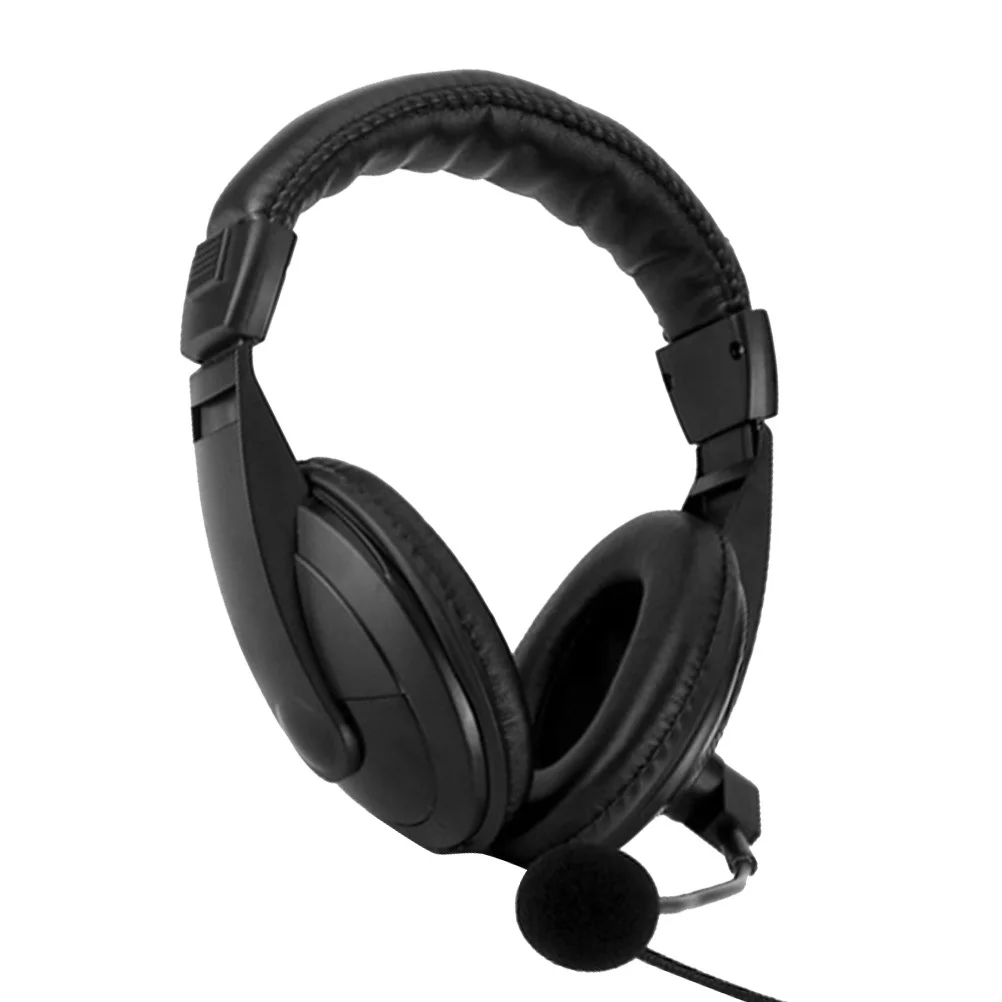 

Headset Over-Ear Stereo Headphone Lightweight Soft Earpad 3.5Mm Plug Play No Driver Needed Adjustable Mic Black Game