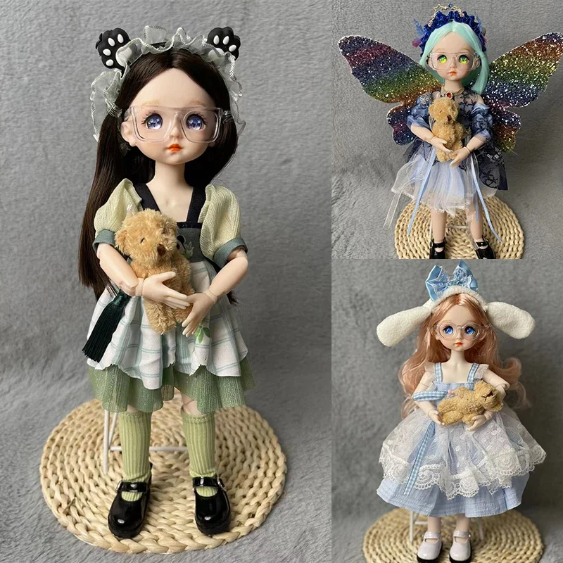 Fashionable 30cm Anime Doll 1/6 BJD Doll Full Set Multi Joint Movable Doll Girl Toy Gift Dolls for Girls