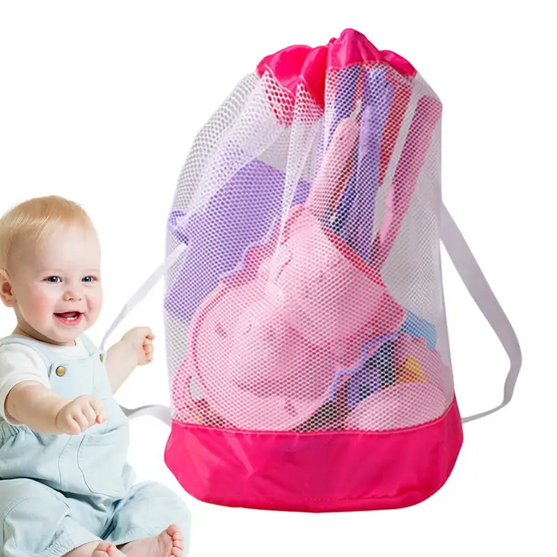 Beach Toys for Kids Travel Sand Toys with Foldable Bucket and Mesh Bag Include Molds Rake Shovel Summer Game for Boys Girls