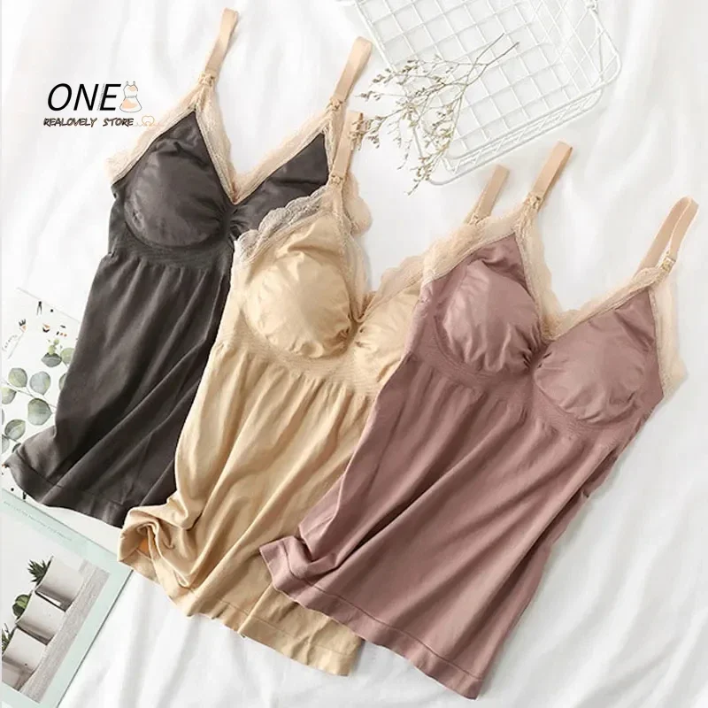 Fashsiualy Plooi Patchwork Bh Korte Sets Moederschap Sexy Kant Sling Hoge Stretch Tank Top Nieuwe Borduurwerk Zachte Verpleging Ondergoed