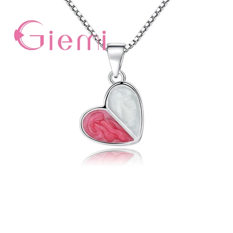 Genuine 925 Sterling Silver Heart Shape Ladies Pendant Necklace Daily Wear Travel Item Support Wholesale Retail Customized
