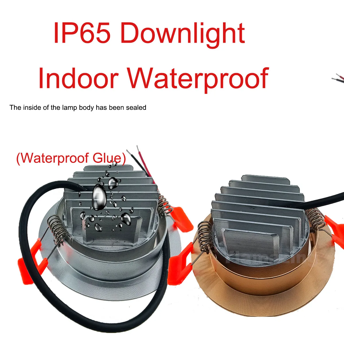 Perak Emas 24V LED Downlight IP65 IP66 IP67 Outdoor Tahan Air 6W 9W 12W Dapur Kamar Mandi Toilet Atap Lampu Langit-langit lampu Spot