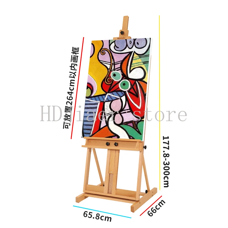 

Minimalist log color oil painting stand wooden easel professional display stand