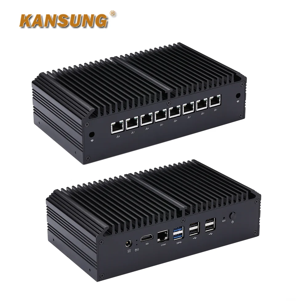 KANSUNG 8 Gigabit Intel LAN Mini Router Computer 5e generatie Celeron 3205U Core i5 5200U i7 5500U Firewall Barebone PC